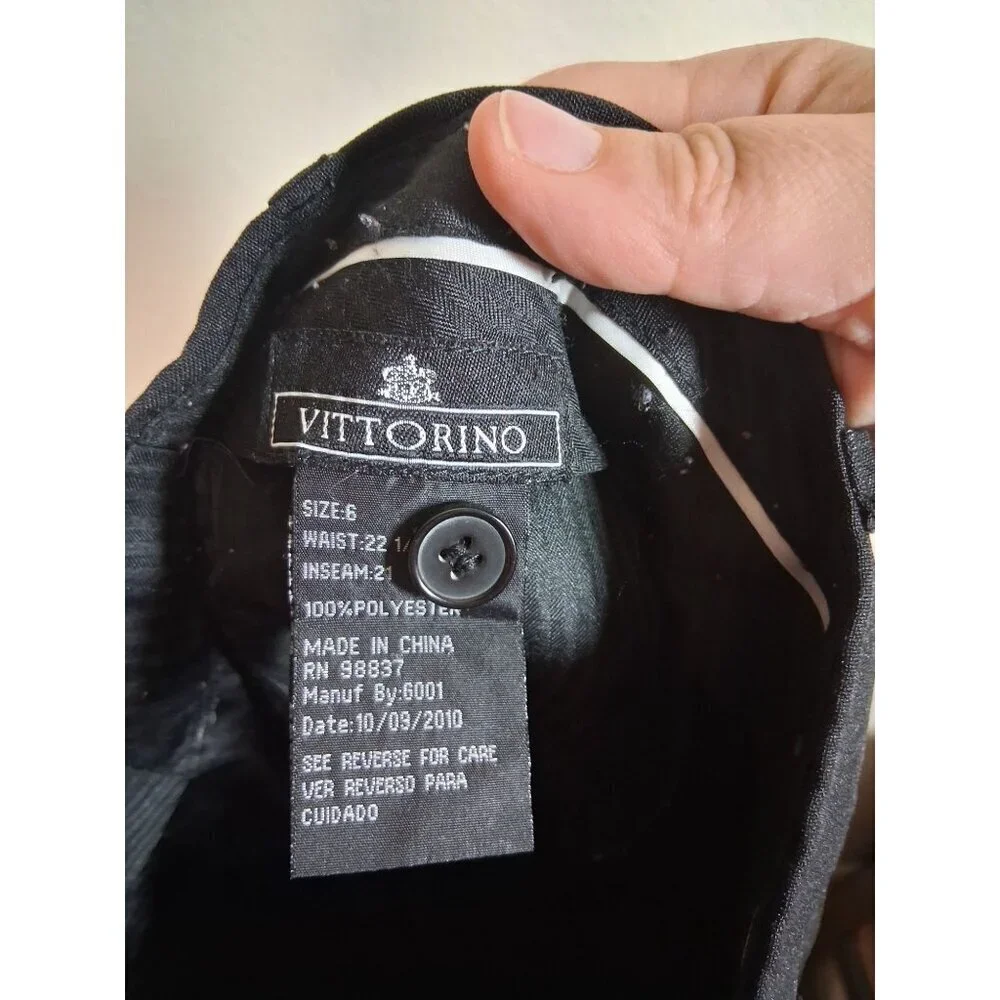 Vittorino Dress Pants Formal Business Slacks Trousers Black Boys Size 6